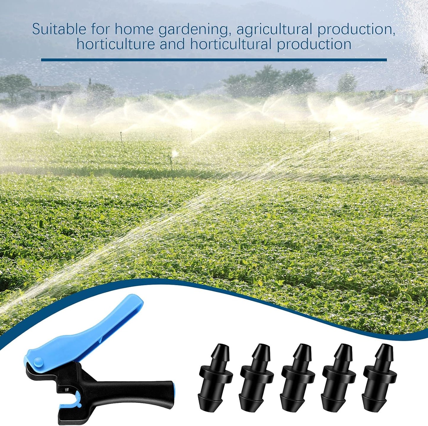 51 Pcs Drip Irrigation Hole Punch Tool Set, Drip Irrigation Punch Tool 50 Pcs 1/4 Inch Goof Plugs for Outdoor Garden Lawn Pipe System Hose Tubing(Fresh Style)