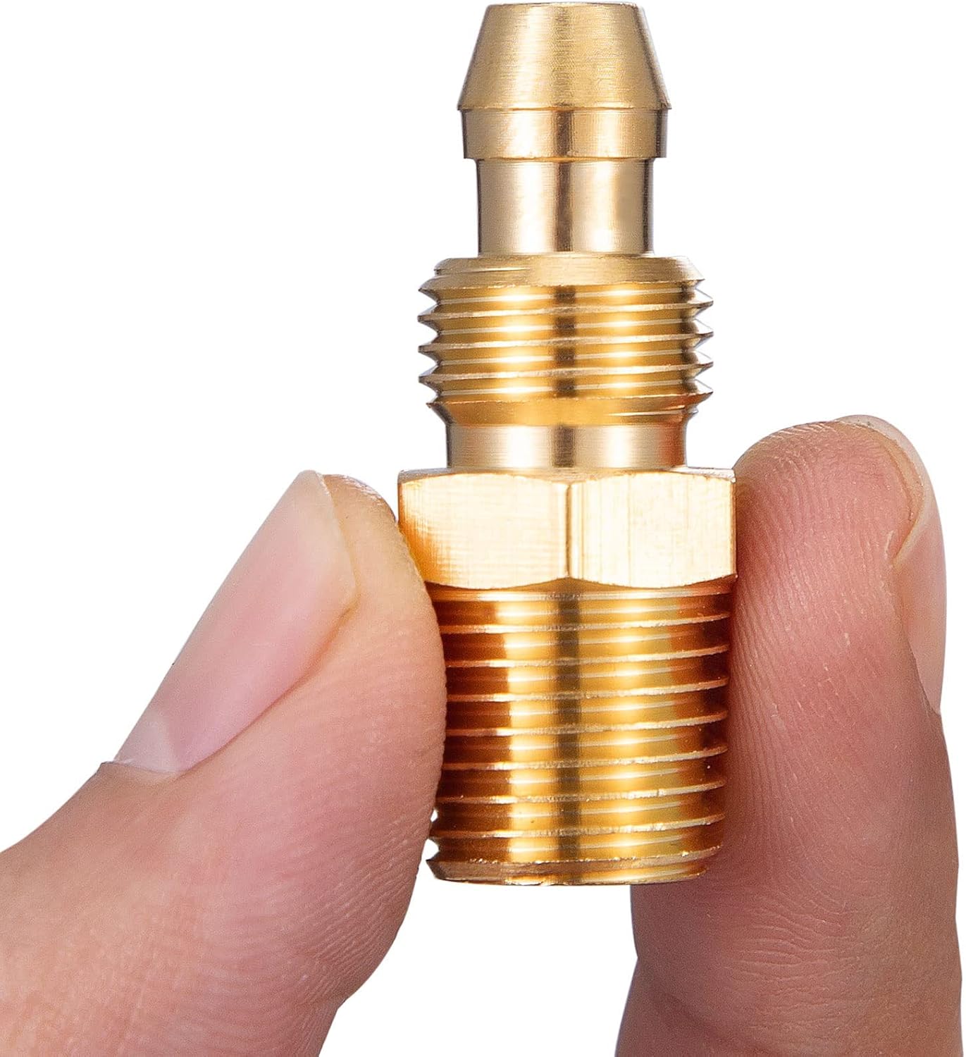 Premium Solid Brass 4PCS Reusable Replacement Fitting For 1/4-Inch ID Hose,1/4-Inch NPT Rigid