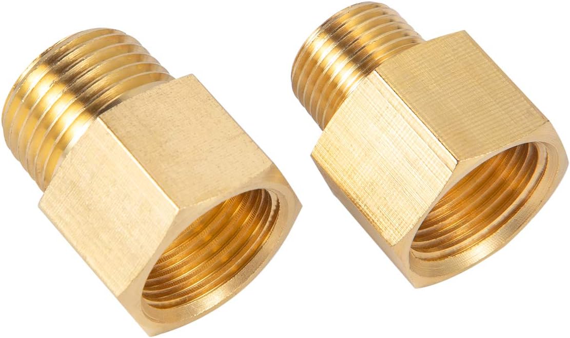 Brass Pipe Fitting Reducer Adapter1/2" NPT Female X 1/2" NPT Male Extension Connector （4-Pack）