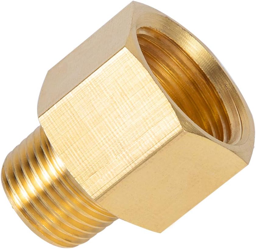 Brass Pipe Fitting Reducer Adapter1/2" NPT Female X 1/2" NPT Male Extension Connector （4-Pack）