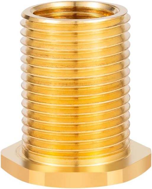 Brass Male Garden Hose Bulkhead Fitting Drain/Flush Port Kit 1/2" Female 3/4" Male Soild Brass Water Tank Connector Bulkhead Tank Fitting With 2 Rubber Ring Stablizing 1pc