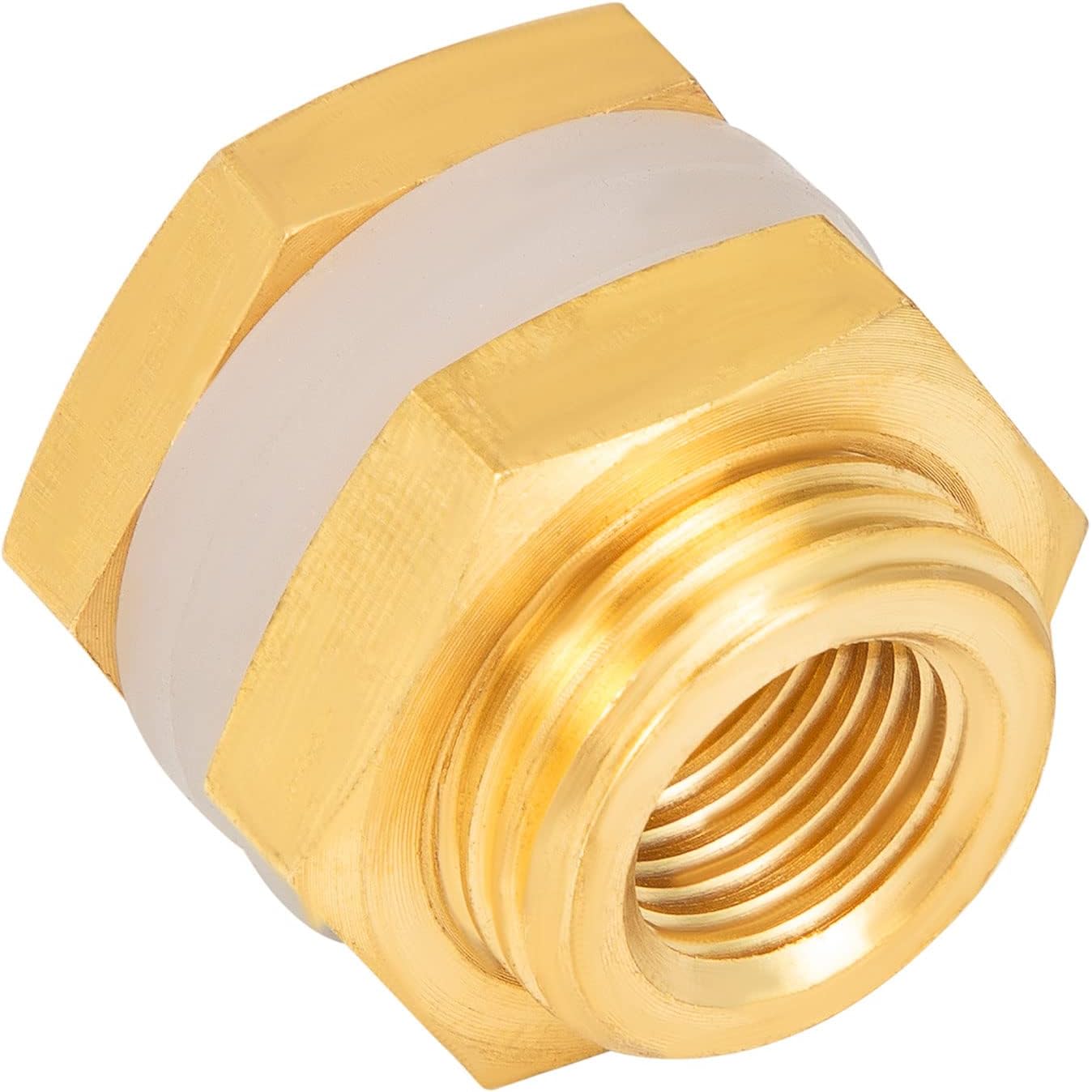 2Pack 1/4" Female NPT and 1/2" Male GHT Bulk Head Pipe Fitting Bulkhead Tank Fitting Coupler Coupling With 4 Silicone gasket