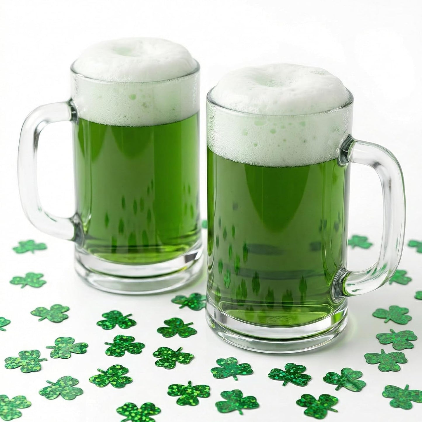 St.Patrick's Day Confetti - 3000Pcs Glitter Green Shamrock Confetti St.Patrick's Day Party Favor Decoration Lucky Clover Irish Table Scatter Confetto for Sanit Patricks Day Decor(105G)