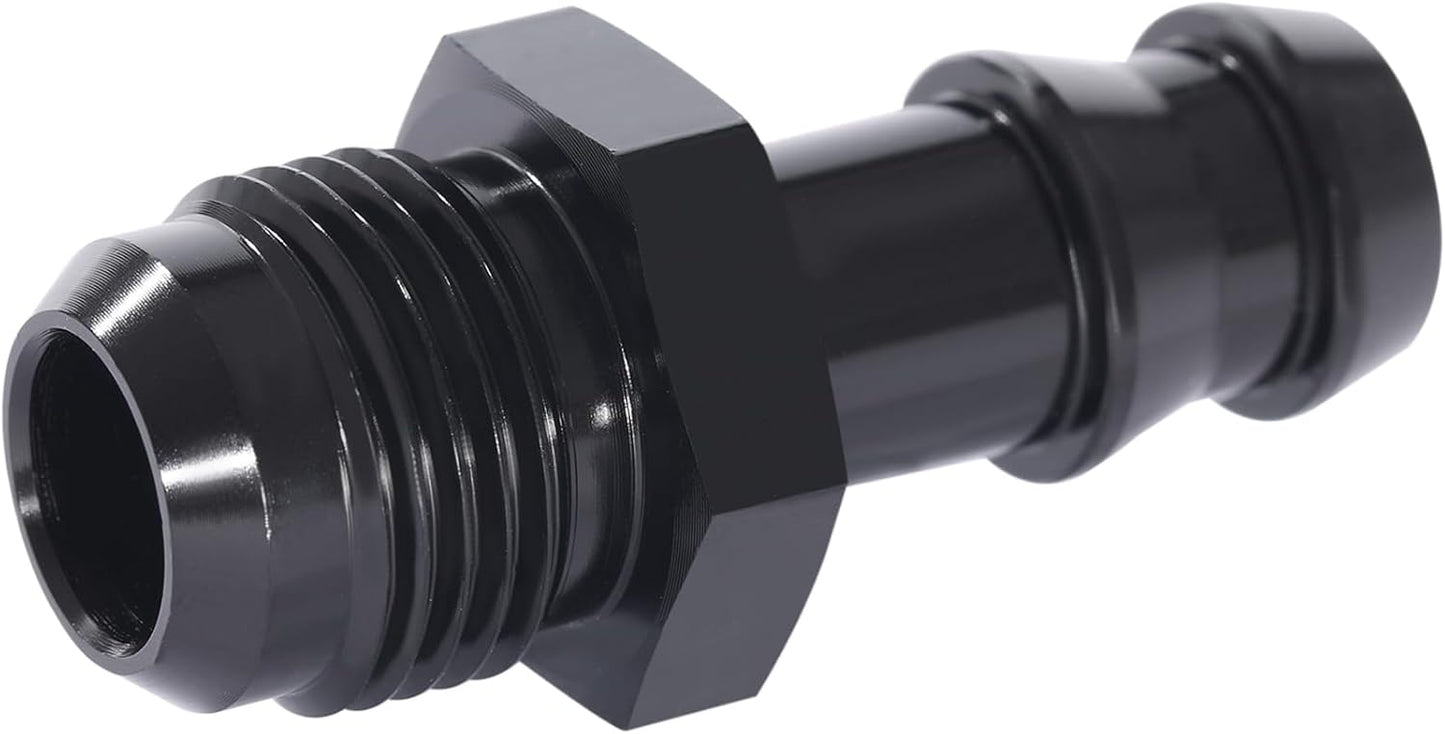 10AN Male Flare to 5/8 Hose Barb Straight Fitting Adapter Aluminum Black， Push Hose Barb Fitting Adapter