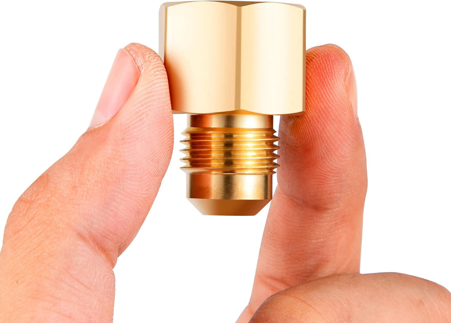 2PCS Flare Brass Tube Fitting, Coupling Gas Adapter 3/8" Flare x 1/2" Female NPT Pipe