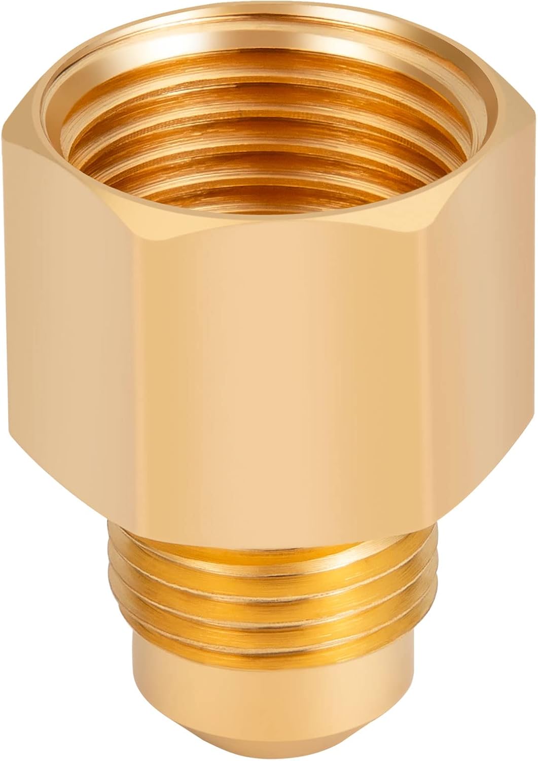 2PCS Flare Brass Tube Fitting, Coupling Gas Adapter 3/8" Flare x 1/2" Female NPT Pipe