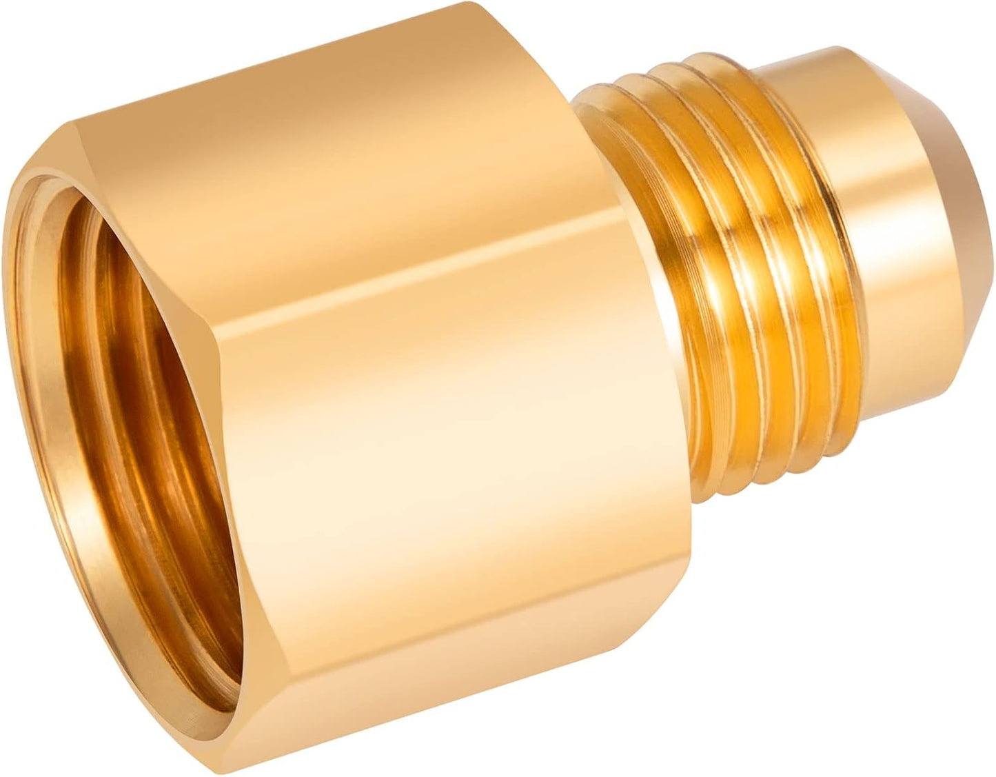 2PCS Flare Brass Tube Fitting, Coupling Gas Adapter 3/8" Flare x 1/2" Female NPT Pipe