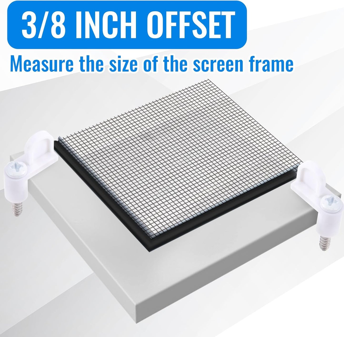 24 Pack 3/8 in Nylon Window Screen Clip with Screws Offset Clips for Fastens Storm Window, Storm Panels, Screen Door Clips (White)