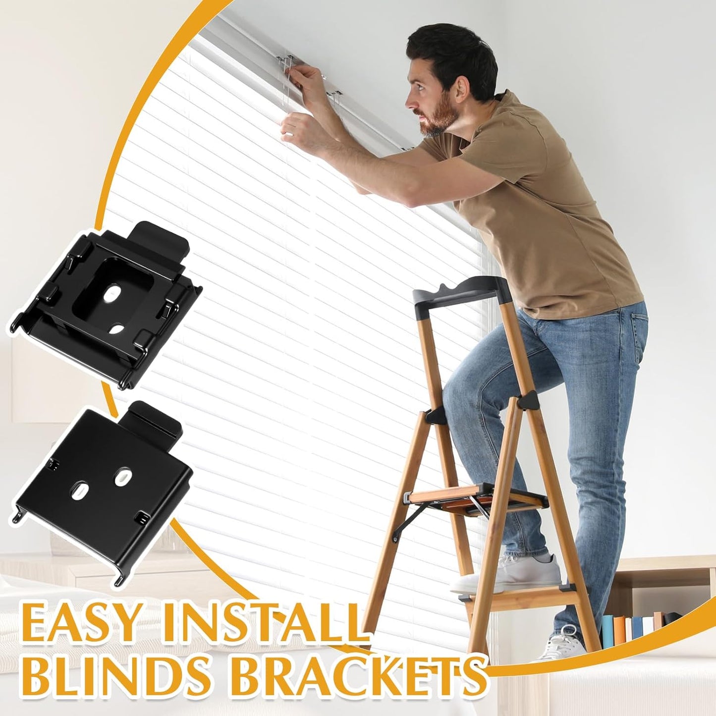 2 Pcs Universal Replacement Roller Blind Buckles Metal Blinds Mounting Brackets for Indoor Outdoor Roller Blinds