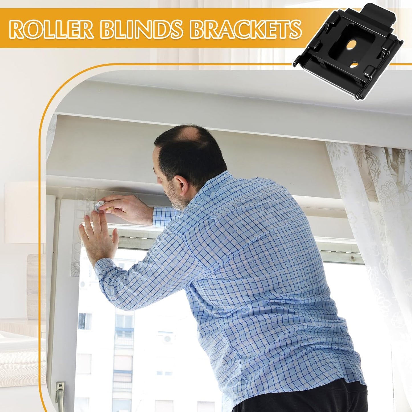 2 Pcs Universal Replacement Roller Blind Buckles Metal Blinds Mounting Brackets for Indoor Outdoor Roller Blinds