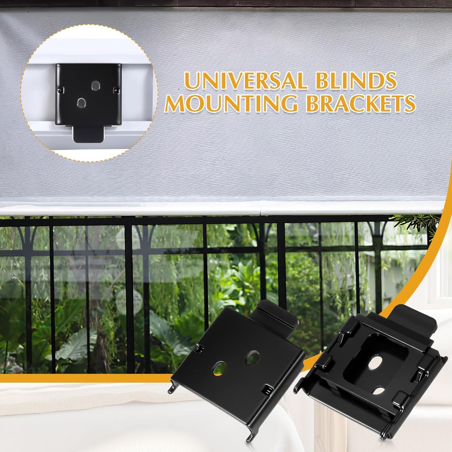 2 Pcs Universal Replacement Roller Blind Buckles Metal Blinds Mounting Brackets for Indoor Outdoor Roller Blinds