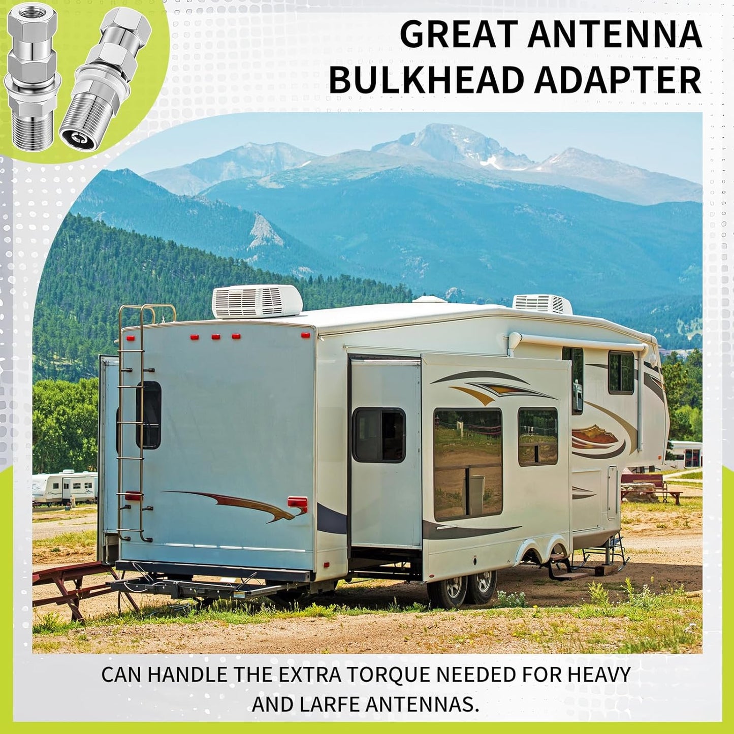 Cb Radio Antenna Heavy Duty So-239 Stud Mount Cb Antenna Standard 3/8 x 24 Threaded Stud Mount Adapter Accessories for Any 1/2" Hole