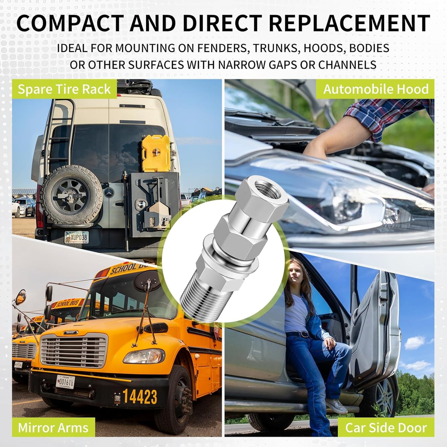 Cb Radio Antenna Heavy Duty So-239 Stud Mount Cb Antenna Standard 3/8 x 24 Threaded Stud Mount Adapter Accessories for Any 1/2" Hole