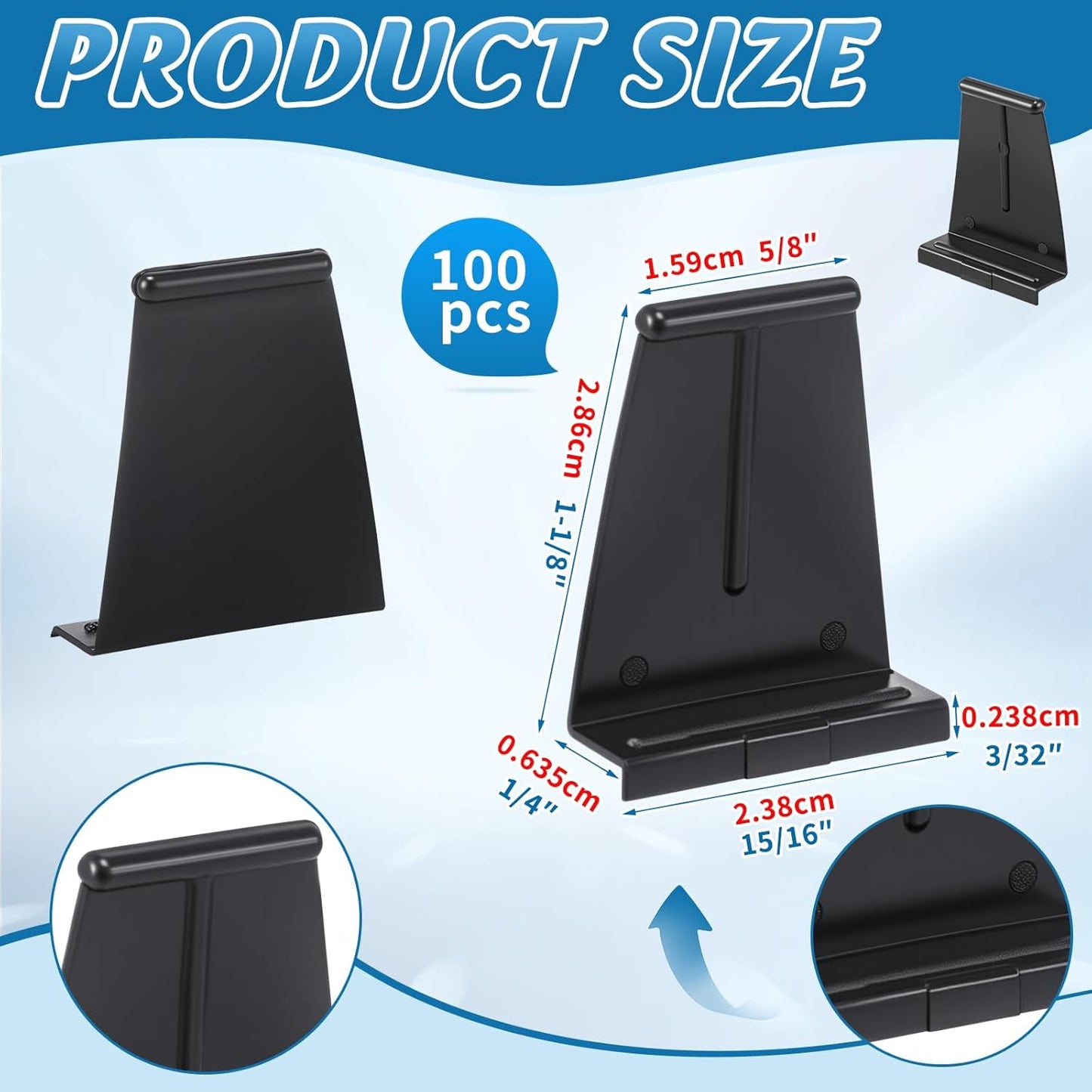 100 Pcs Window Screen Pull Tabs Black Plastic Screen Pull Tabs for Spline Channel, Universal Window Repair Parts and Replacement Clips