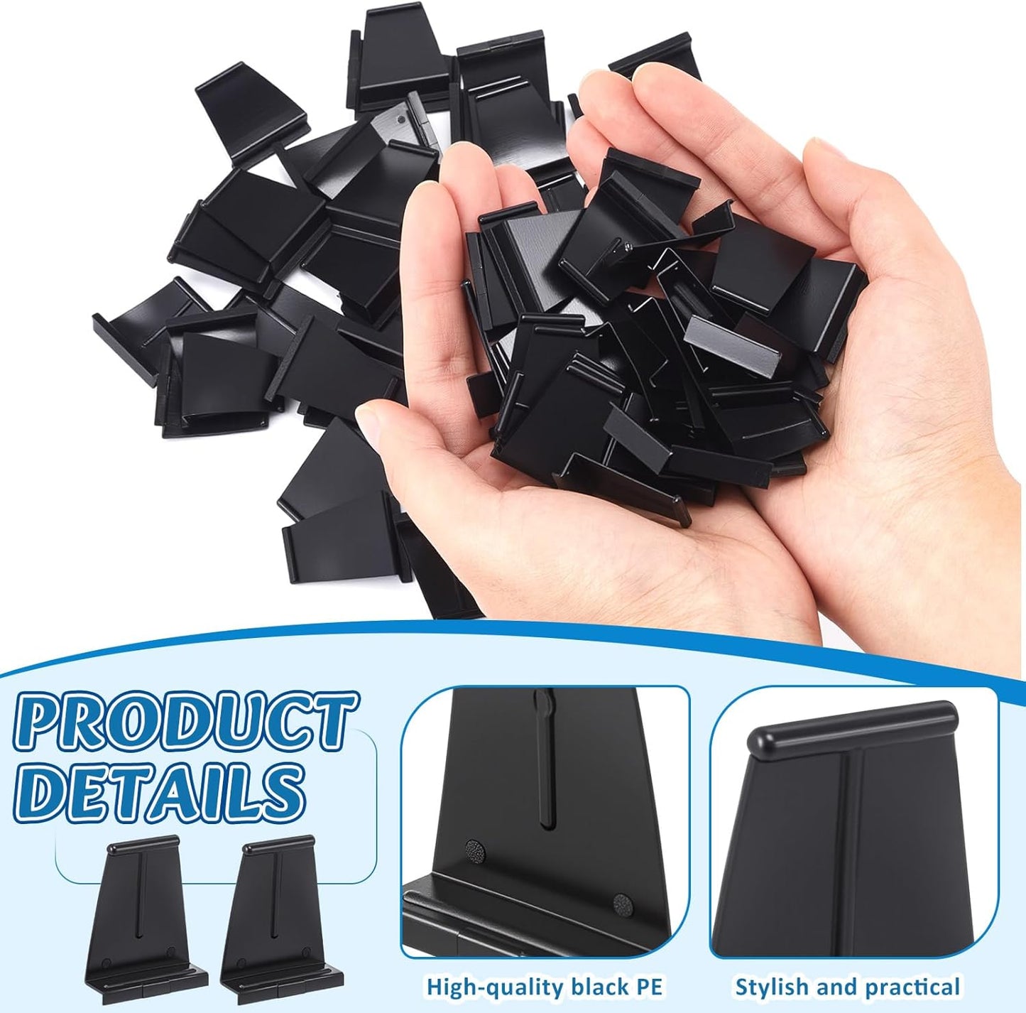 100 Pcs Window Screen Pull Tabs Black Plastic Screen Pull Tabs for Spline Channel, Universal Window Repair Parts and Replacement Clips