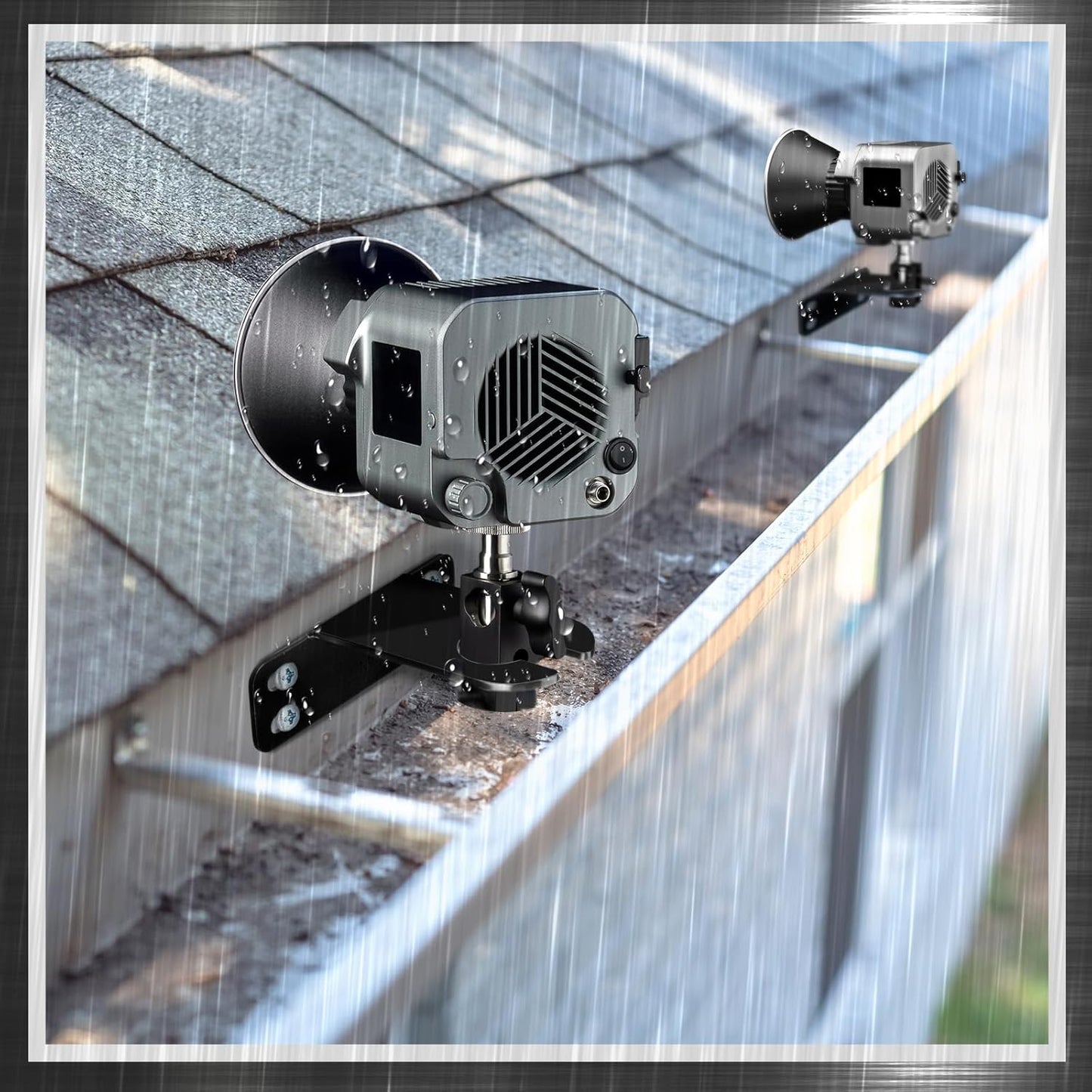 2 Pcs Landscape Lighting Gutter Mount Weatherproof Gutter Mount Landscape Lighting Mounting Bracket for Light Accent and Flood Lights, Suitable for Wet and Submersible Locations