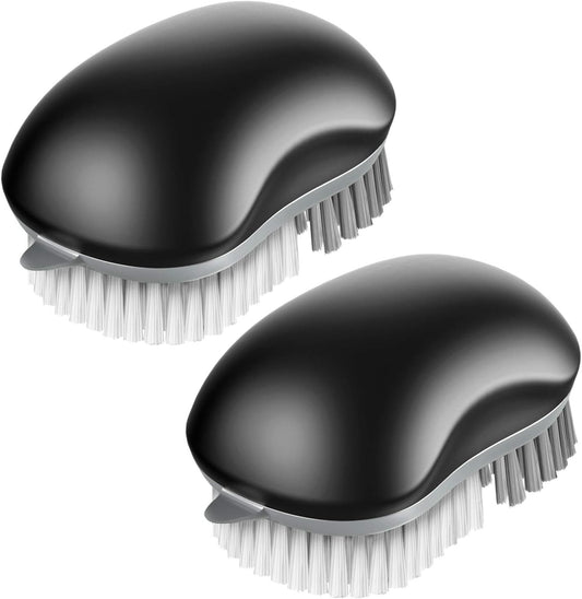 Fruit and Vegetable Cleaning Brush with Non Slip Comfortable Grip, Pack of 2, Black