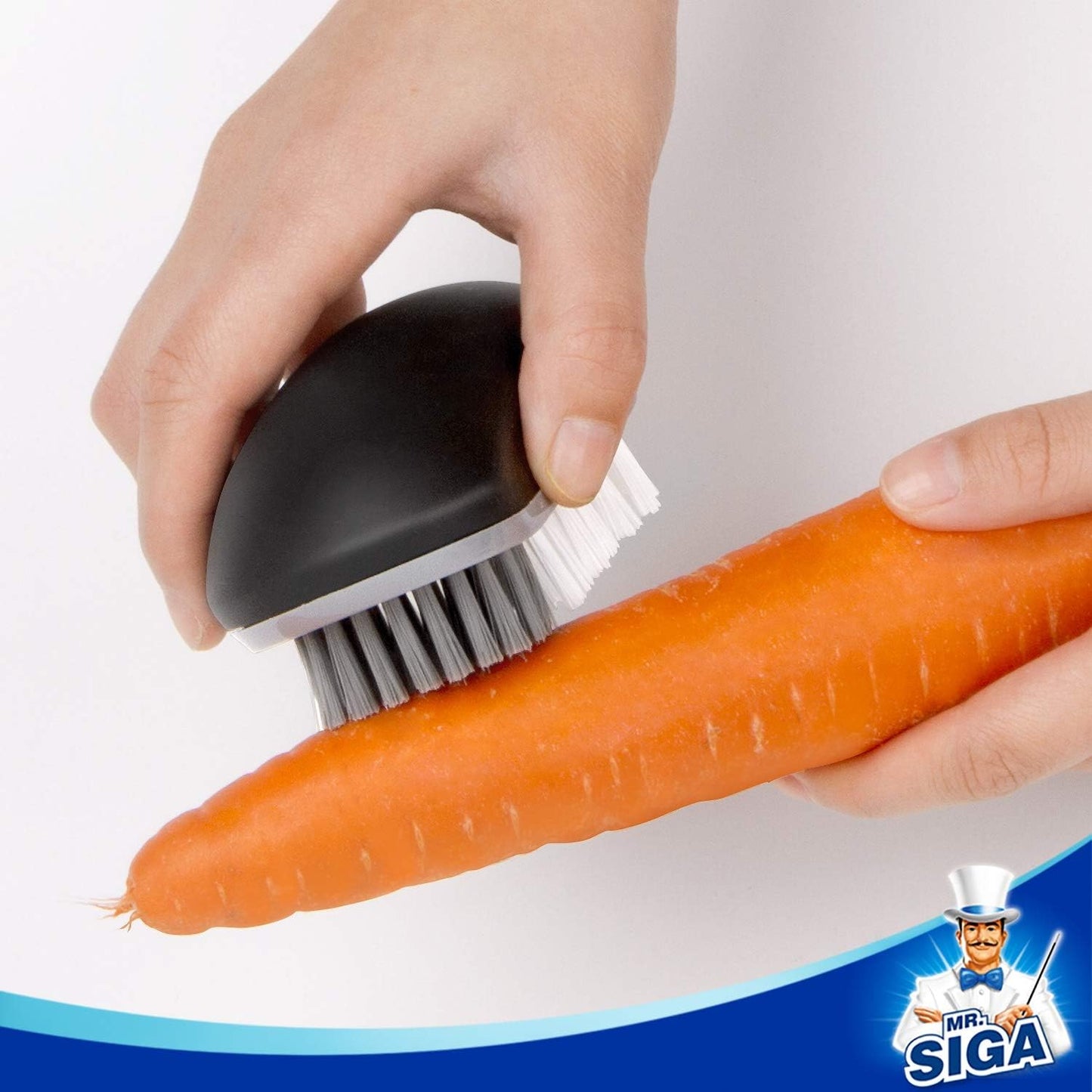 Fruit and Vegetable Cleaning Brush with Non Slip Comfortable Grip, Pack of 2, Black