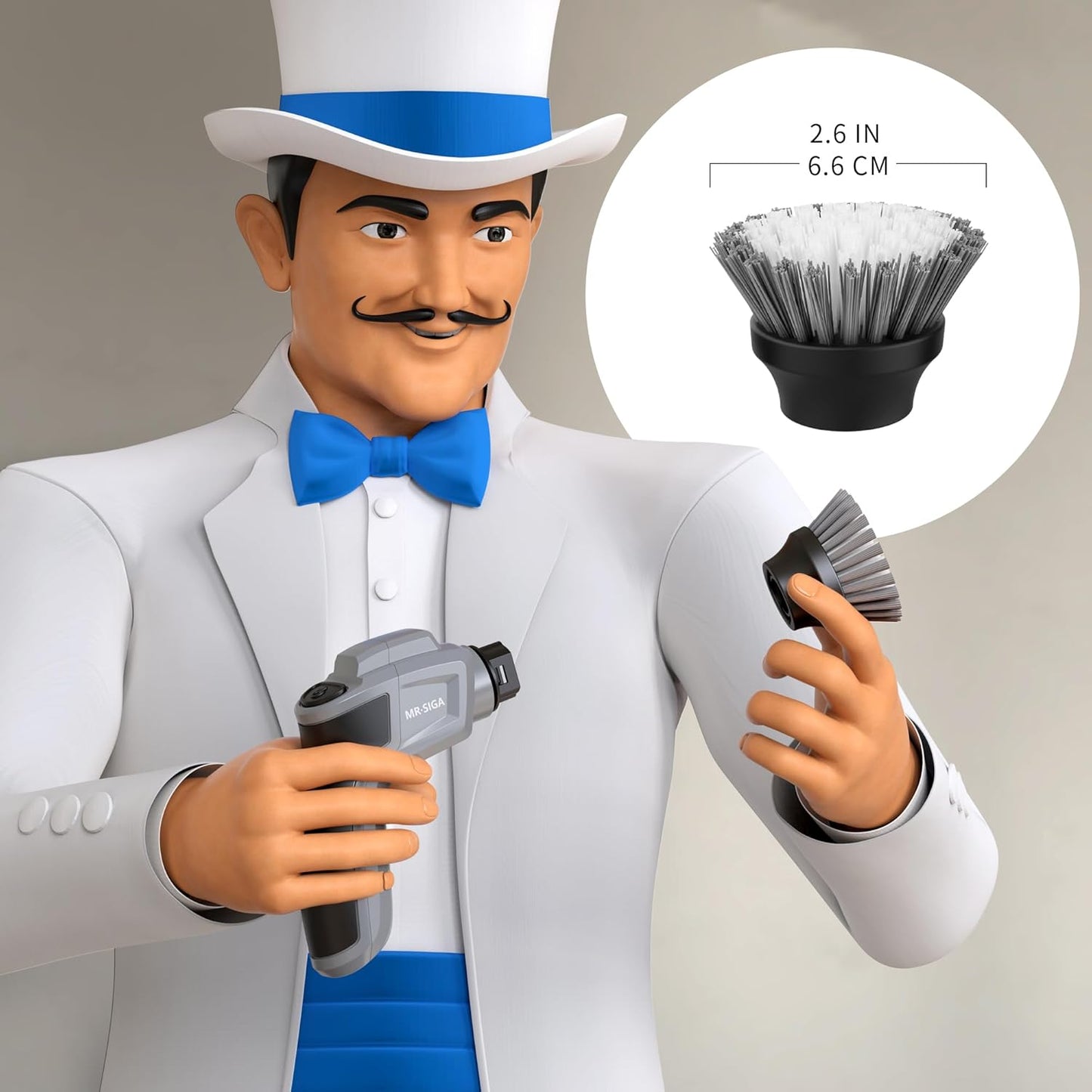 Electric Spin Scrubber Flat Brush Refills, 3 Pack