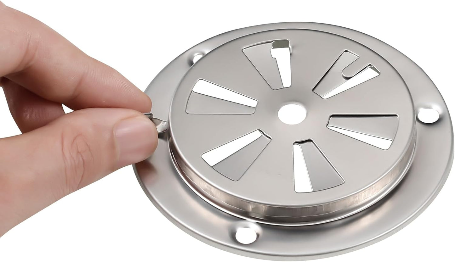 Stainless Steel BBQ Smoker Air Vent - Adjustable Grill Damper for Controlling Airflow - Replacement Parts for Grill and Smoker Vents - 2 Packs