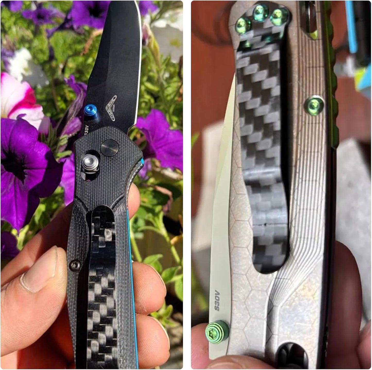Carbon Fiber Pocket Clip Fits For Benchmade Bugout, Osborne, Bailout, Griptilian, 710, 551, 810, 940, 941, 943, 530, 707, 581 And More, Premium Custom-made Pocket Clip with 3 Pieces Screws, Black