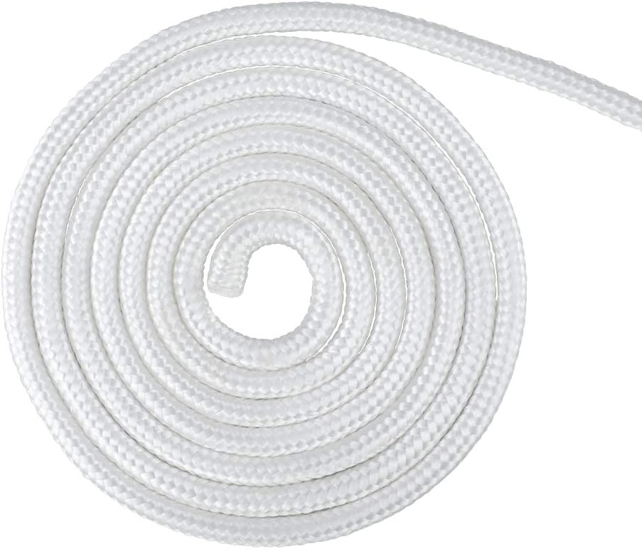 Nylon Rope - 100 Ft White Nylon String, 1/4 Inch Solid Braided Rope, Thick Washing Line for Multi-Purpose Tie Down, Clothesline, Gardening, Craft Projects