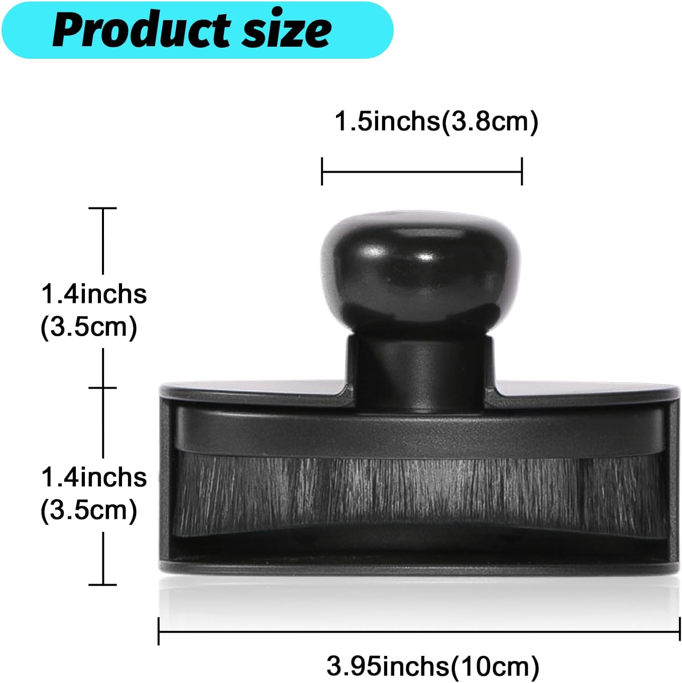 Tire Shine Brush - Curved Brush Head & Large 3.8'' Tire Dressing Applicator with Storage Stand for Automotive Detailing, Car Enthusiasts, DIY Users (Vegan, Washable, Black)