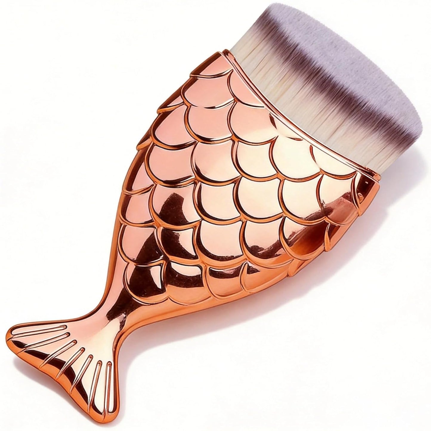 Kabuki Makeup Brush for Sunscreen & Liquid Foundation - Face Brush for Kids & Adults, Powder Cream Contour Applicator with Blending Buffing Stippling - Rose Gold