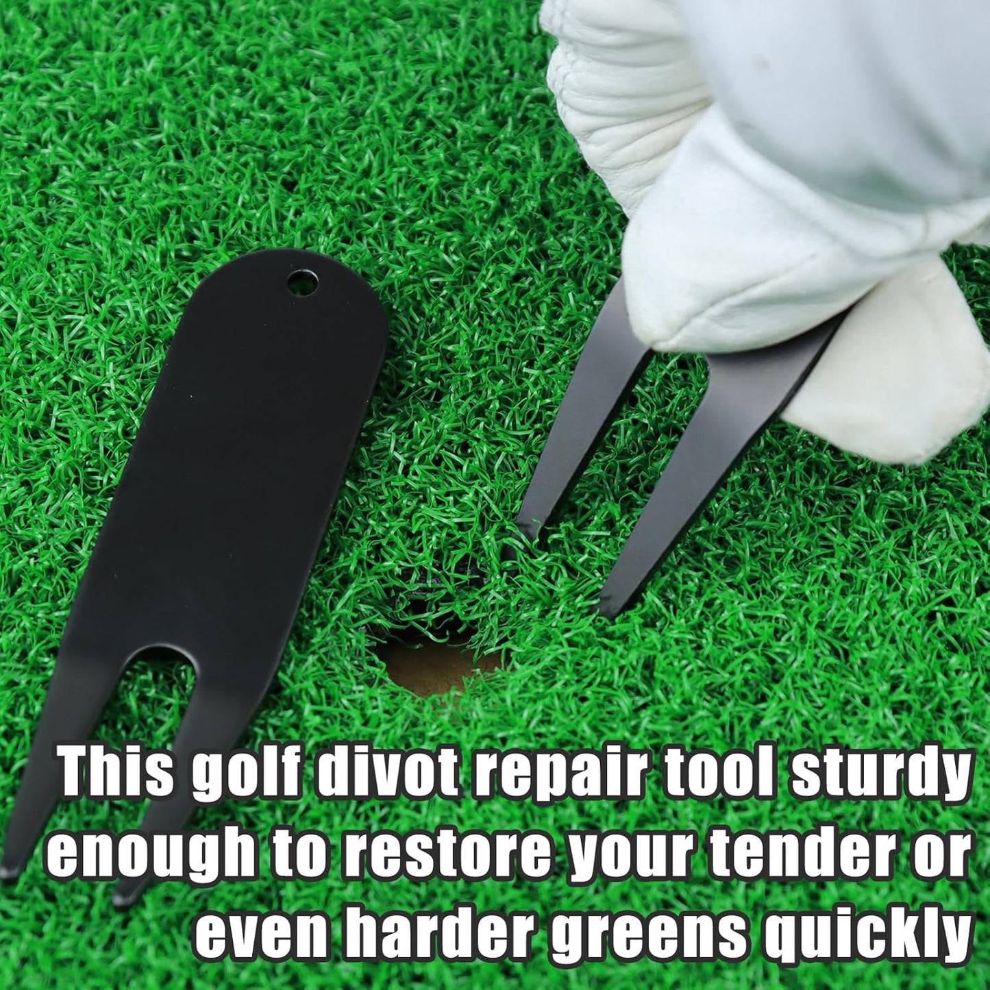 4 Pcs Bending Golf Divot Repair Tool Bent Golf Turf Repair Fork Metal Golf Fork Accessory Suitable to Repair Golf Turf, Clean Grooves, Remove Dirt and Debris Lightweight and Portable