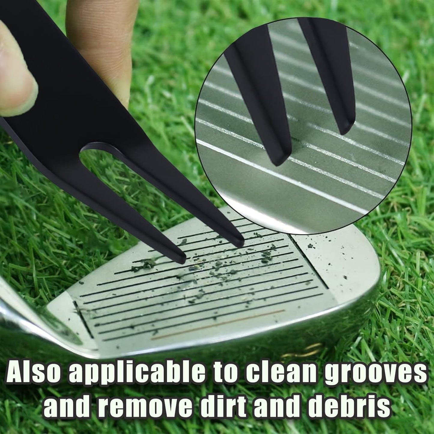 4 Pcs Bending Golf Divot Repair Tool Bent Golf Turf Repair Fork Metal Golf Fork Accessory Suitable to Repair Golf Turf, Clean Grooves, Remove Dirt and Debris Lightweight and Portable