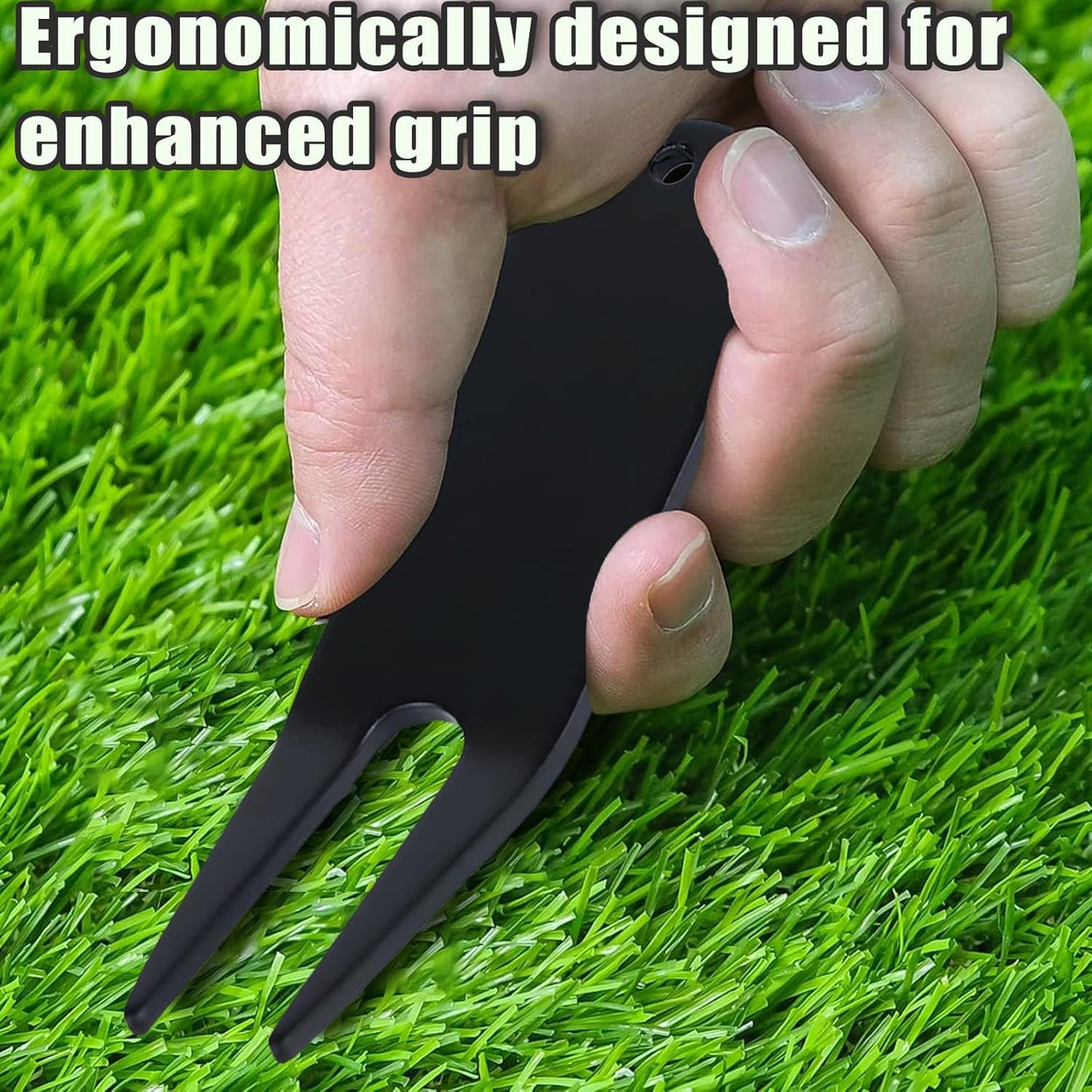 4 Pcs Bending Golf Divot Repair Tool Bent Golf Turf Repair Fork Metal Golf Fork Accessory Suitable to Repair Golf Turf, Clean Grooves, Remove Dirt and Debris Lightweight and Portable