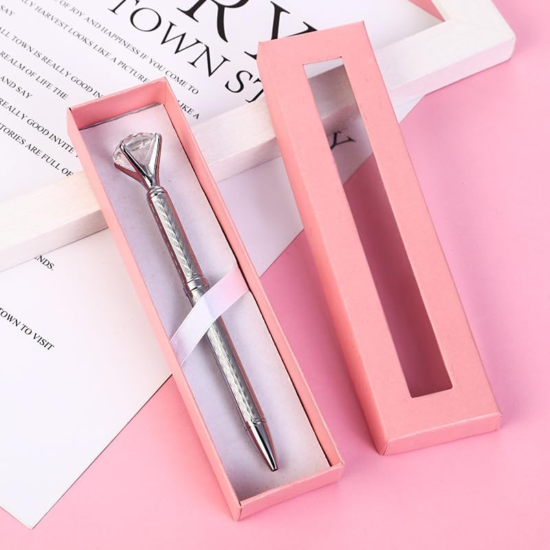 10 Pcs Empty pen gift box with Clear lid Single pen presentation Packaging Case Cardboard Jewelry Boxes with Cushion Suitable for Wedding Business Birthday Office Supplies Gift Packaging (Pink)