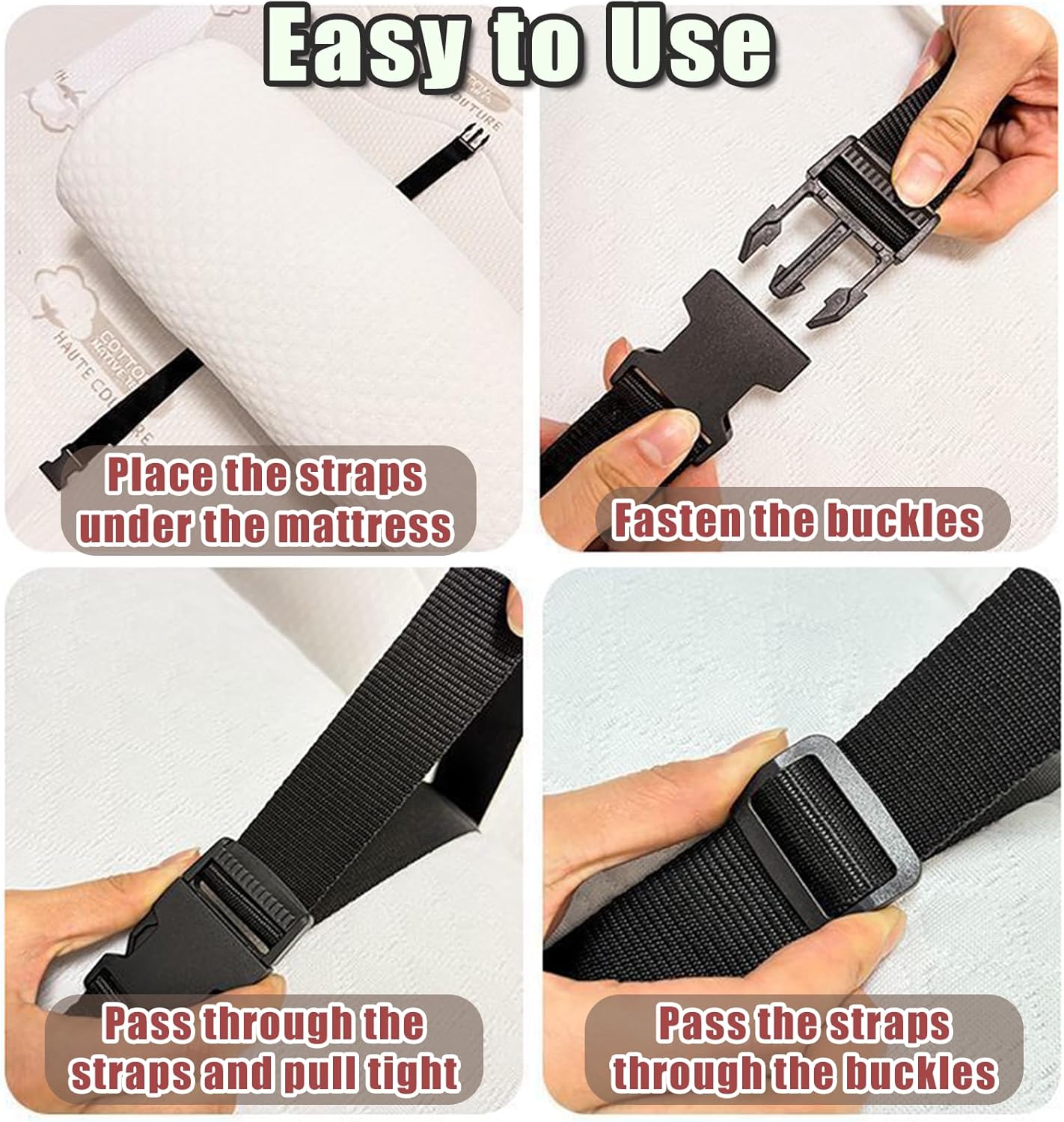 2 Pack Heavy Duty Adjustable Nylon Tie Down Straps with Quick-Release Buckles Yoga Mat Straps for Camping Gear Moving Luggage Mattress & Outdoor Equipment Multi-Purpose Securing Strap (Black-2Pcs)