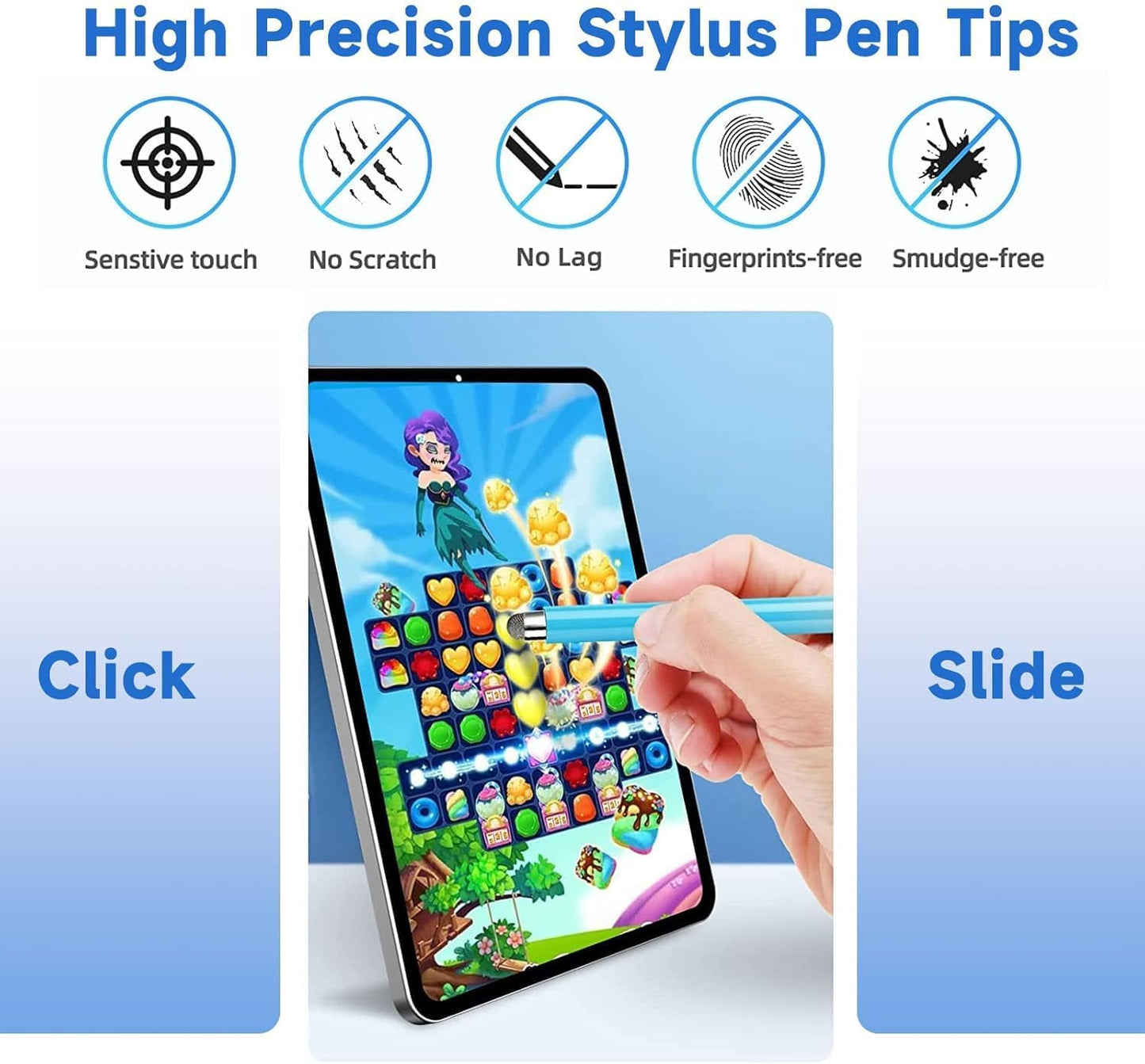 Mesh Fiber Tips (10 Pack)  Stylus Pen Replacement Tips Suitable for capacitive Touch Screen,High Sensitivity, Soft, no Scratch Screen Pen tip