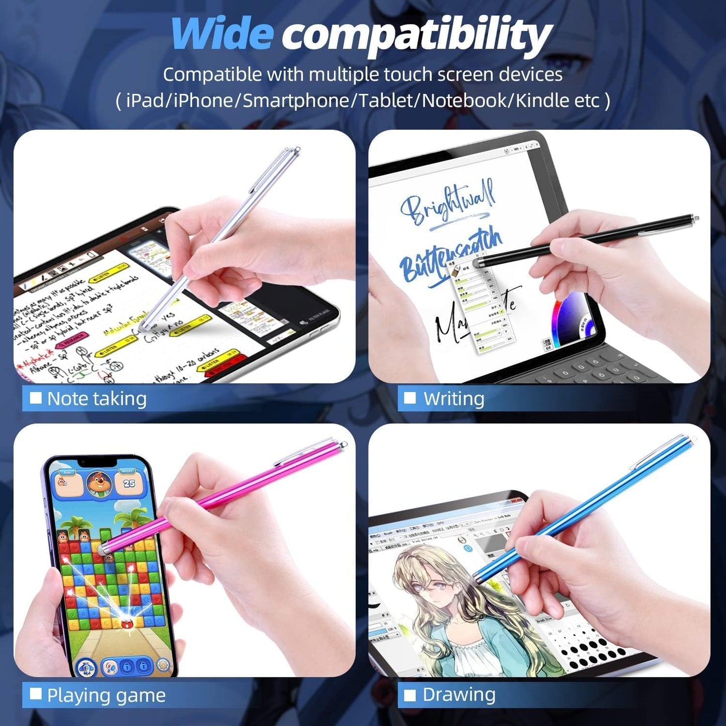 Mesh Fiber Tips (10 Pack)  Stylus Pen Replacement Tips Suitable for capacitive Touch Screen,High Sensitivity, Soft, no Scratch Screen Pen tip