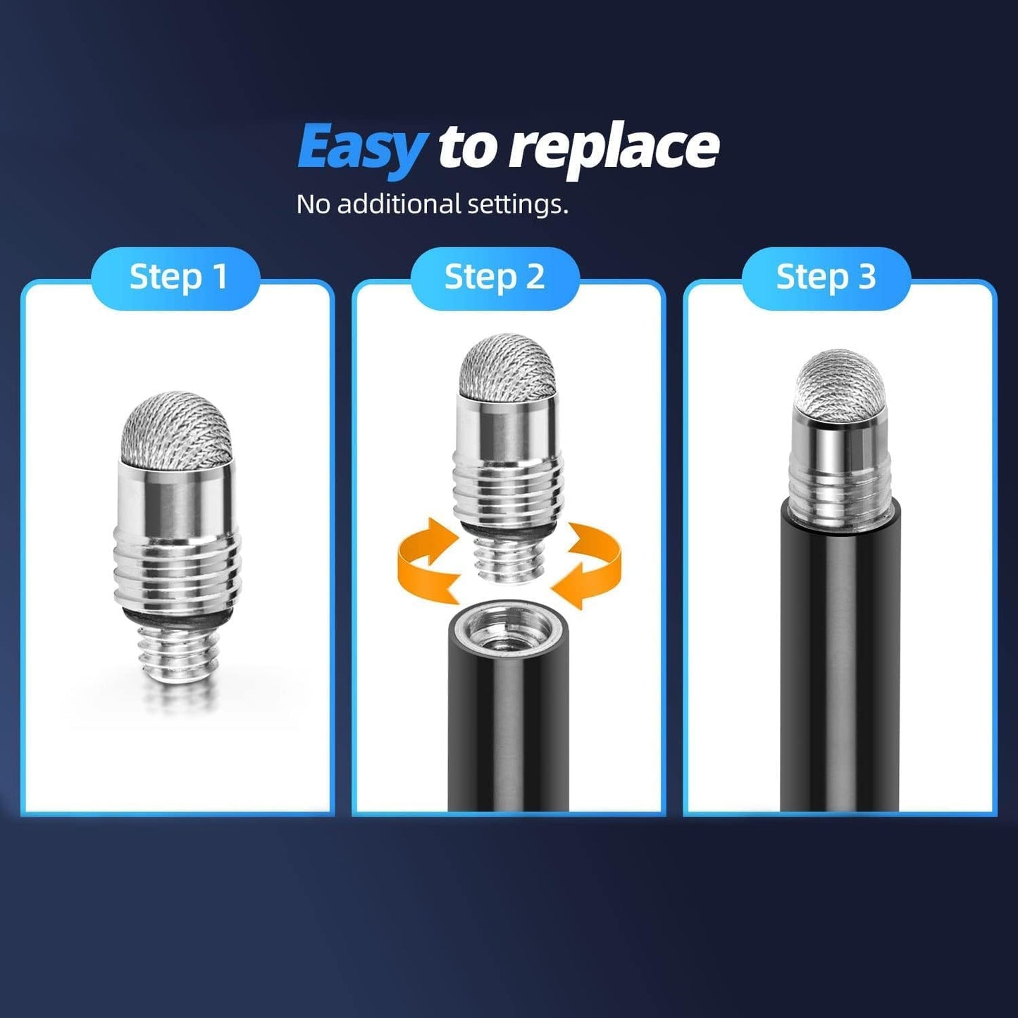 Mesh Fiber Tips (10 Pack)  Stylus Pen Replacement Tips Suitable for capacitive Touch Screen,High Sensitivity, Soft, no Scratch Screen Pen tip