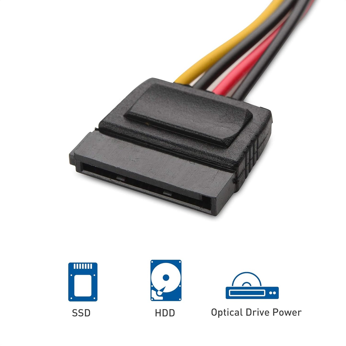 3-Pack 4 Pin Molex to SATA Power Cable (SATA to Molex) - 6 Inches