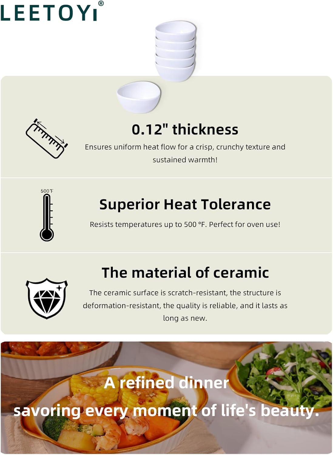 Mini Ceramic Ramekins Souffle Dishes 1.5 OZ, Small Dipping Bowls, Sauce Dip Bowls for Kitchen Serving Sauce Condiments, Oven & Microwave Safe, Set of 6, White