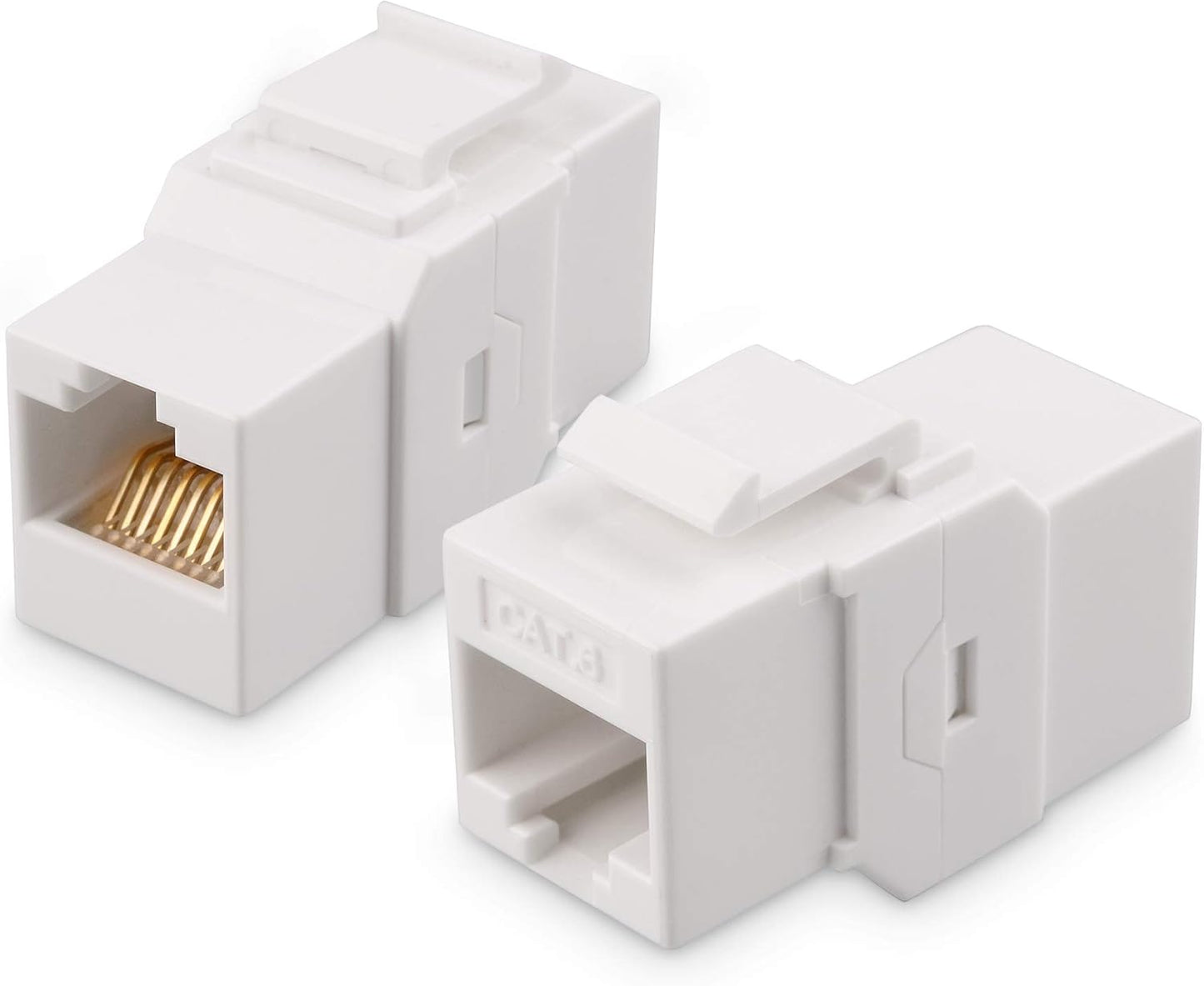 2-Pack 1-Port Ethernet Wall Plate, White, Cat6 Wall Plate, Cat5e Ethernet Outlet with White RJ45 Keystone Jack