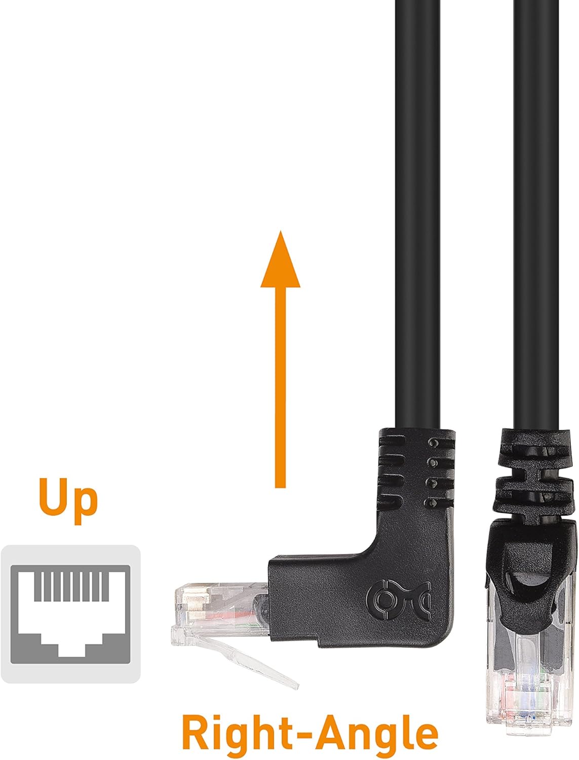 10Gbps Combo-Pack 90 Degree Cat 6 Ethernet Cable - 5ft, Cat6 Right Angle Ethernet Cable (Right Angle Up and Down Connectors)