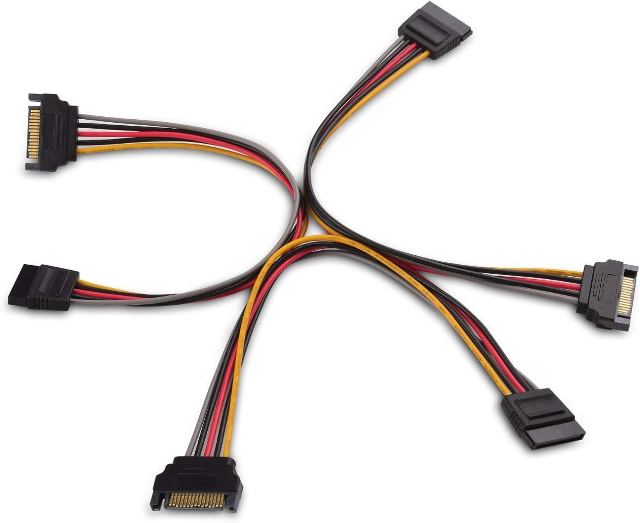 3-Pack 15 Pin SATA Power Extension Cable - 8 Inches, SATA Power Cable for Hard Drive and SSD