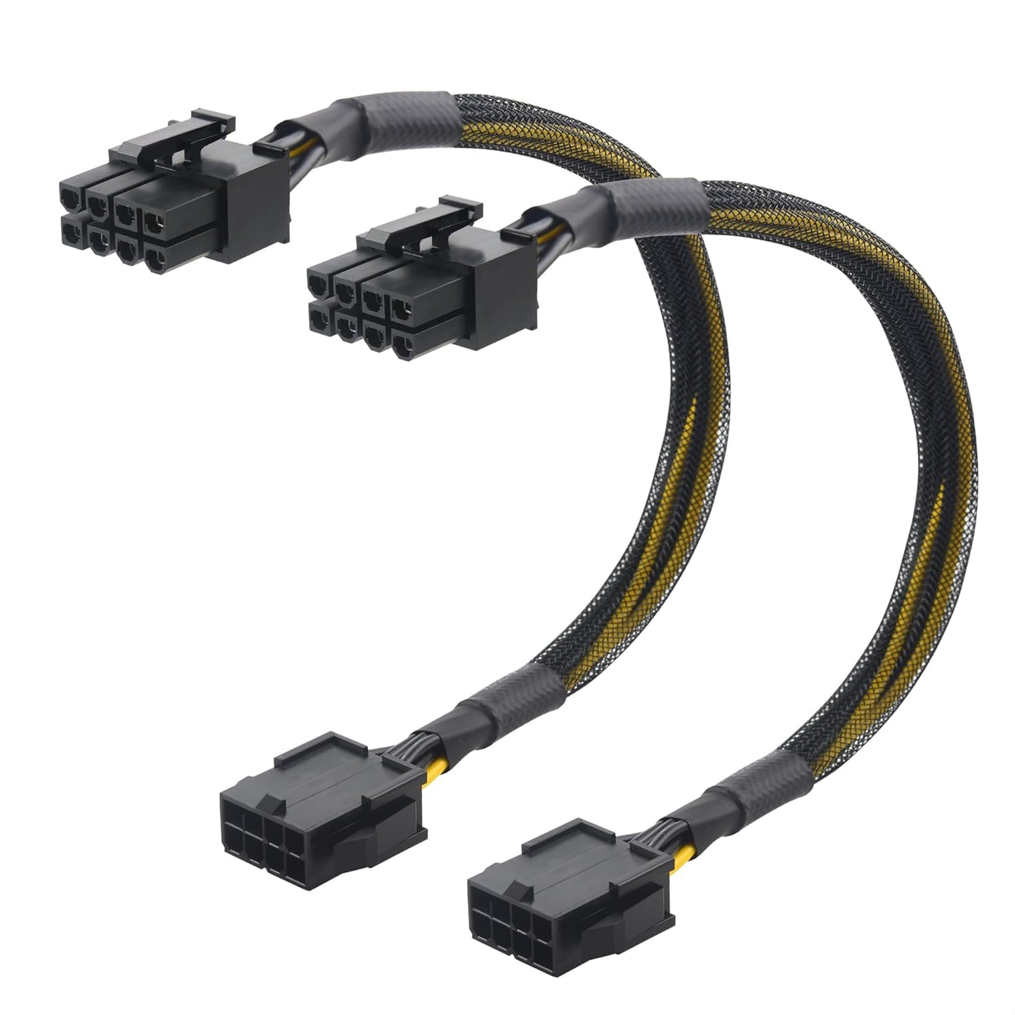 2-Pack 8 Pin PCIe Extension Cable - 10 Inches (Male to Female, NOT for Direct PSU Use), 8 Pin GPU Power Extension Cable (Not 6+2Pin)