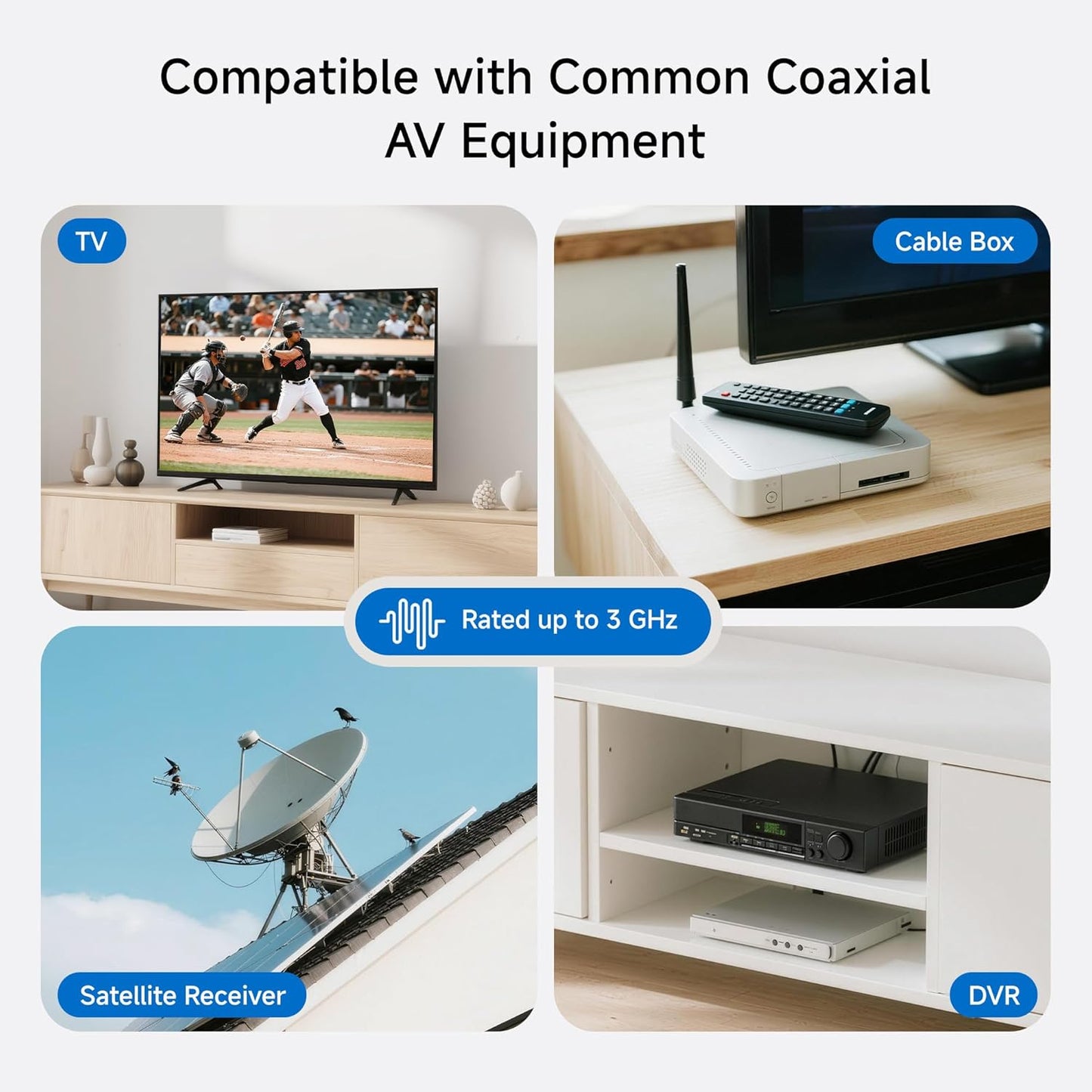 2-Pack 1-Port TV Cable Wall Plate (Coax Wall Plate) in White