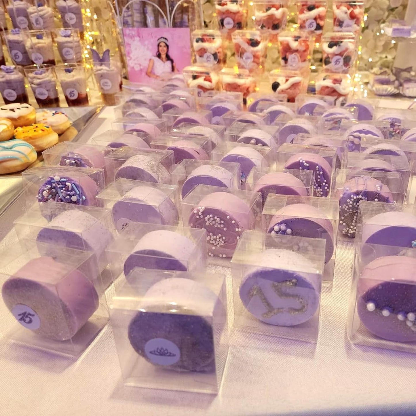 50Pcs 2.17x2.17x1.38 Inch Single Boxes for Chocolate Covered Ore, Macaron, Brownie, Treat, Candy, Small Gifts - Wedding, Bridal Shower, Birthday Party Favors