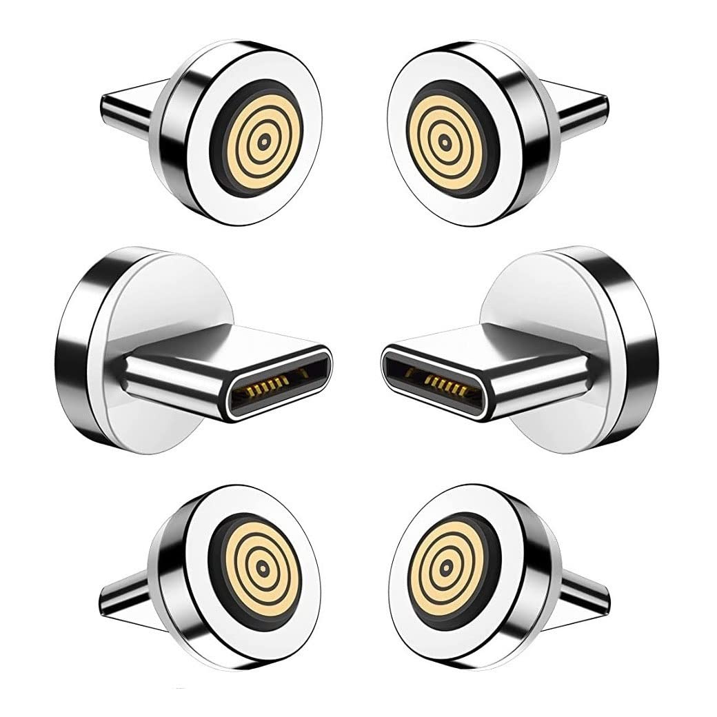 Magnetic Charging Tips 7pin Series (USB-C Tips) 6pcs,Magnetic Type-C Tips,Just 3.0A&7Pin Data Charger Tips Without USB Cable