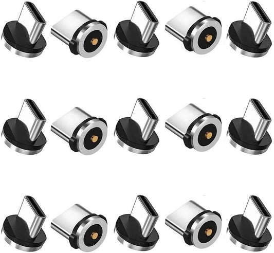Magnetic Charging Tips USB-C 15pcs,1Pin 360° Rotate Connector Adapter for USB Type-C Ports Series,Just Plugs to Charging/Water-dustproof/antioxidant Without Cord&Non-Data