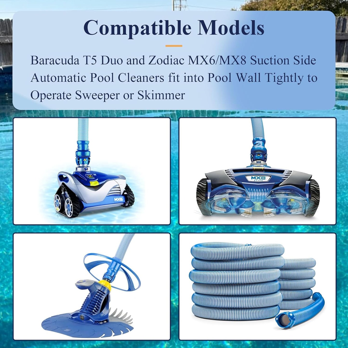 1 Pc R0532400 Cleaner Twist-Lock 45-Degree Elbow Extension, Fit for Baracuda T5 Duo & Zodiac MX6/MX8 Suction Side Automatic Pool Cleaners, Fit into Pool Wall Tightly to Operate Sweeper or Skimmer