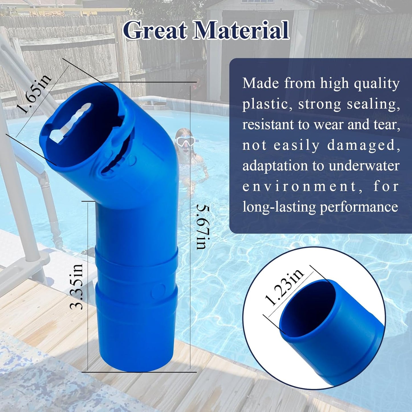 1 Pc R0532400 Cleaner Twist-Lock 45-Degree Elbow Extension, Fit for Baracuda T5 Duo & Zodiac MX6/MX8 Suction Side Automatic Pool Cleaners, Fit into Pool Wall Tightly to Operate Sweeper or Skimmer