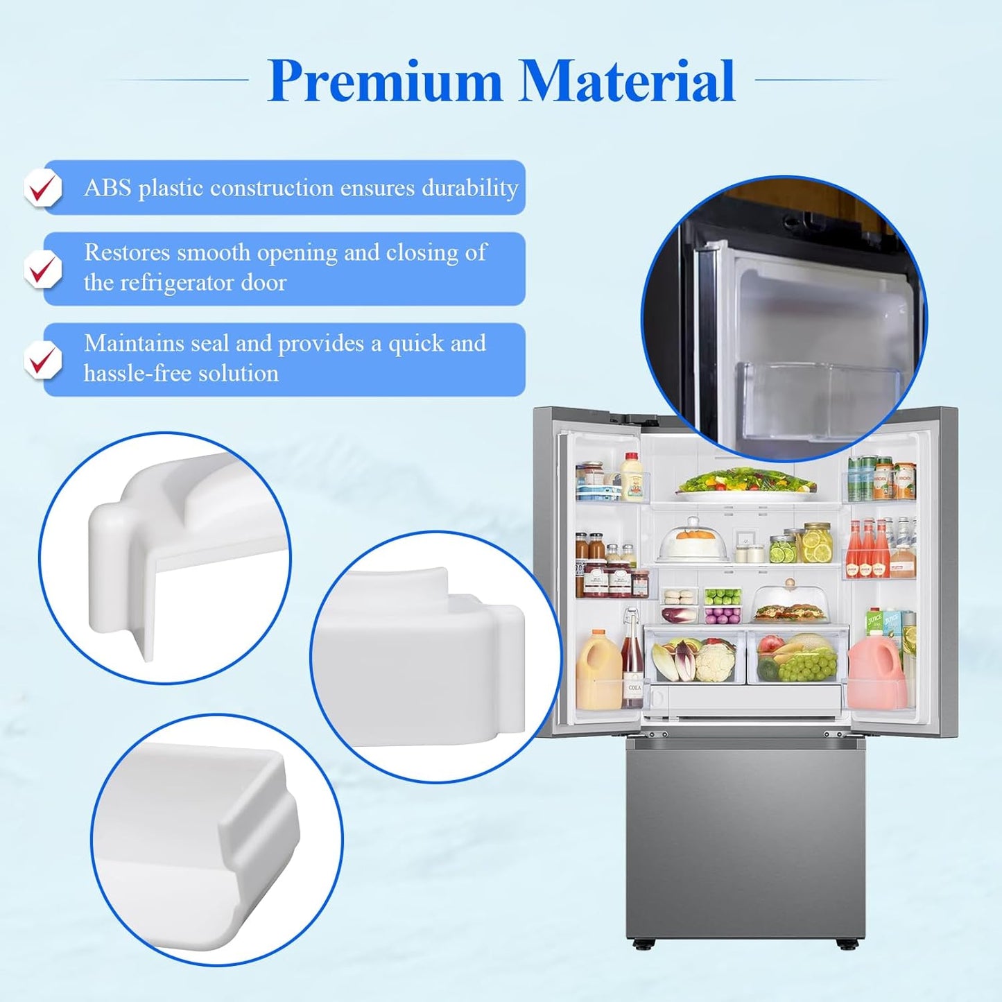 Refrigerator Door Flipper (Mullion) Repair Topper, Fit for Samsung Refrigerator RF28HDEDBSR, RF28HDWDBSR, RF31FMESBSR/AA, Compatible with Door Flipper DA97-12684D, DA97-12624A, DA97-12624B, 1 Pc White