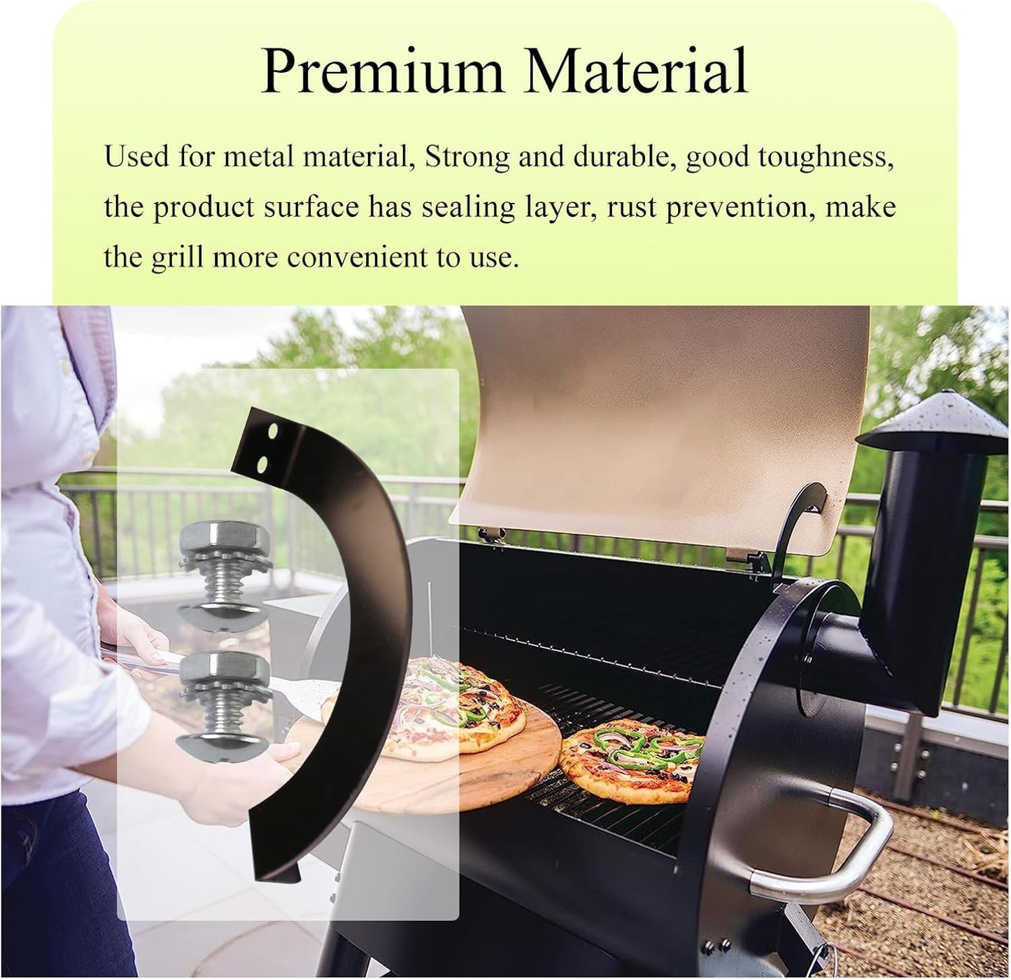 Newly Upgraded BCA002 Grill Lid Door Stop Arc Right Side for Most Traeger Grills, Fits Pro Series 22, Tailgater 20, Century 885, Eastwood 22, Include Door Stop Arc (Right Side) W/Screw